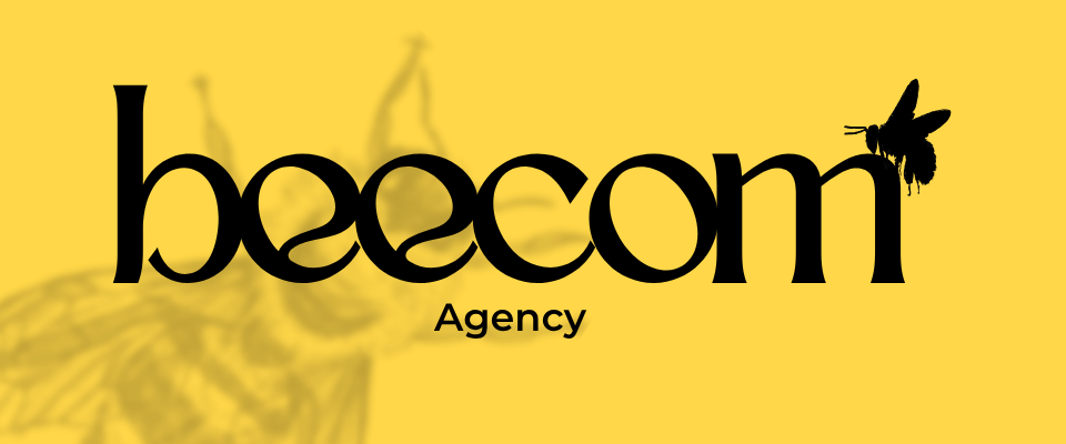 Beecom Agency – logo banner jaune